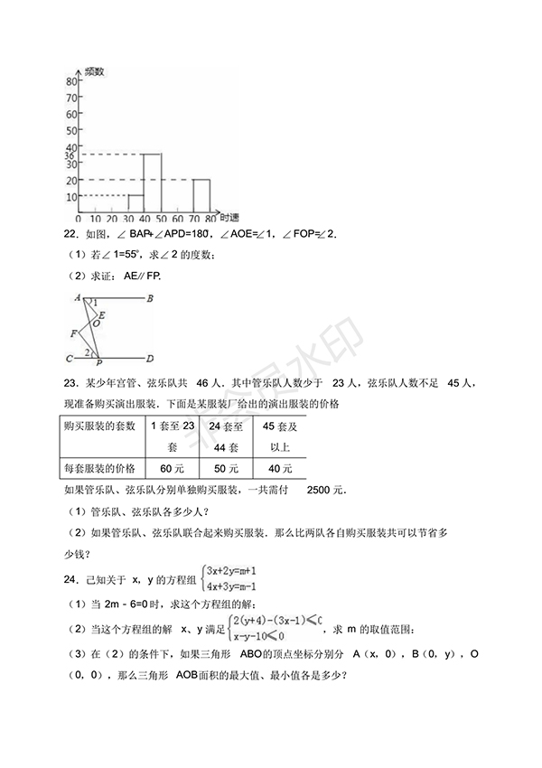 2016-2017學(xué)年新人教版初一數(shù)學(xué)下冊期末測試卷及答案