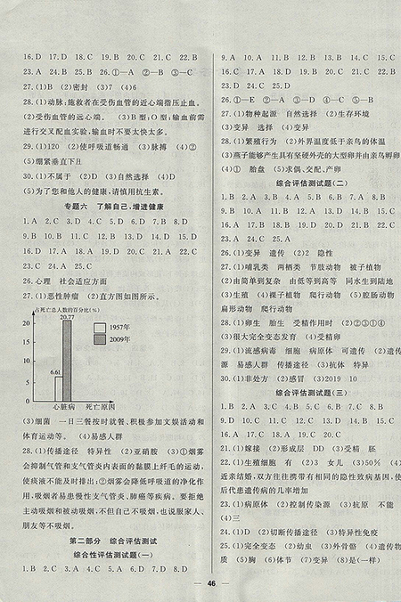 2018年八年級(jí)生物學(xué)段銜接提升計(jì)劃快樂暑假作業(yè)參考答案