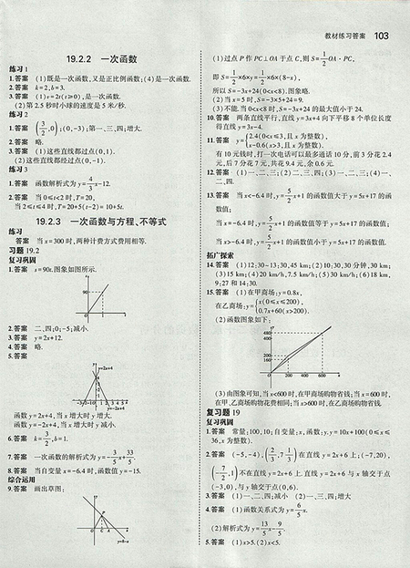 2018義務(wù)教育教科書最新修訂版人教版八年級(jí)數(shù)學(xué)下冊(cè)參考答案