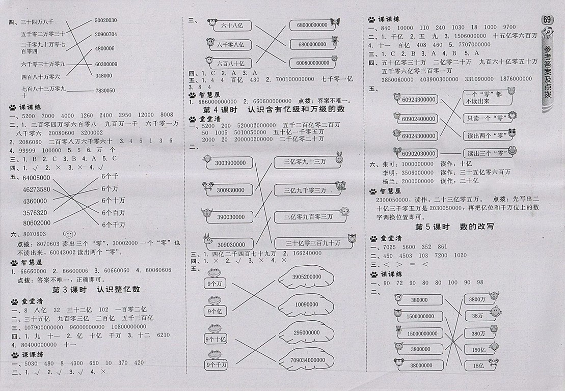 2018蘇教版綜合應(yīng)用創(chuàng)新題典中點(diǎn)數(shù)學(xué)四年級(jí)下冊(cè)參考答案