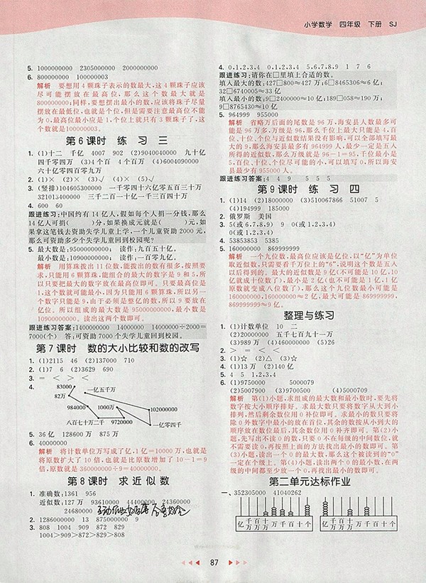 2018蘇教版53天天練小學數(shù)學四年級下冊參考答案