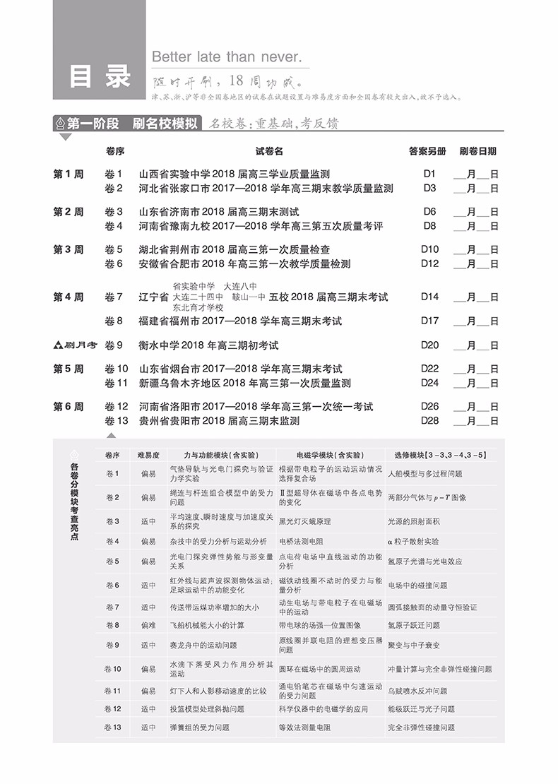 2019新課標(biāo)全國(guó)卷高考必刷卷42套物理參考答案