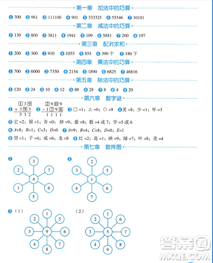 2018年圖解小學(xué)數(shù)學(xué)思維訓(xùn)練題第2版三年級(jí)數(shù)學(xué)參考答案