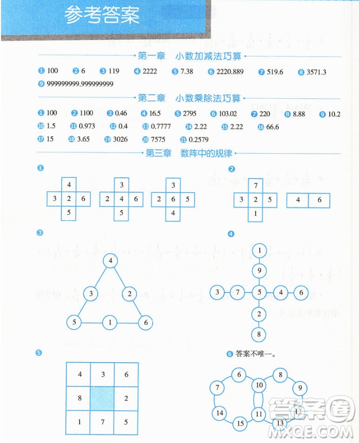 2018年圖解小學數(shù)學思維訓練題五年級第二版參考答案