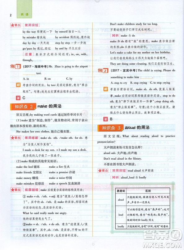 2019新版王后雄課堂完全解讀九年級上冊英語參考答案