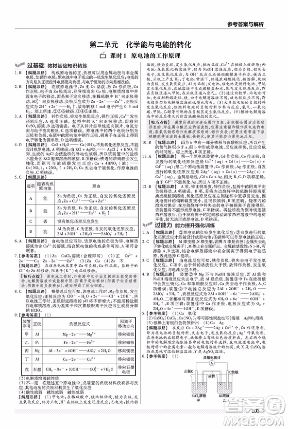2019人教版一遍過高中化學(xué)選修4化學(xué)反應(yīng)原理參考答案最新