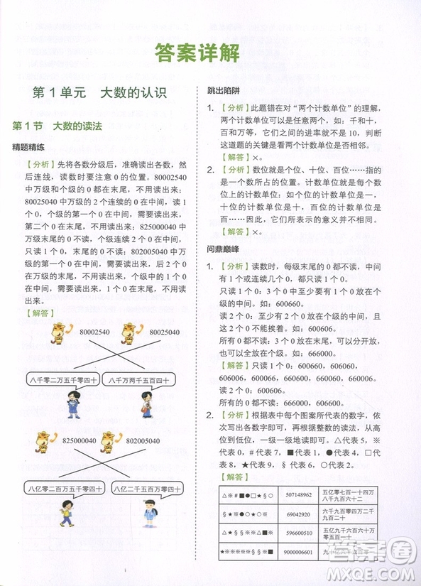 2018年學(xué)而思小學(xué)數(shù)學(xué)滿分突破練習(xí)四年級參考答案