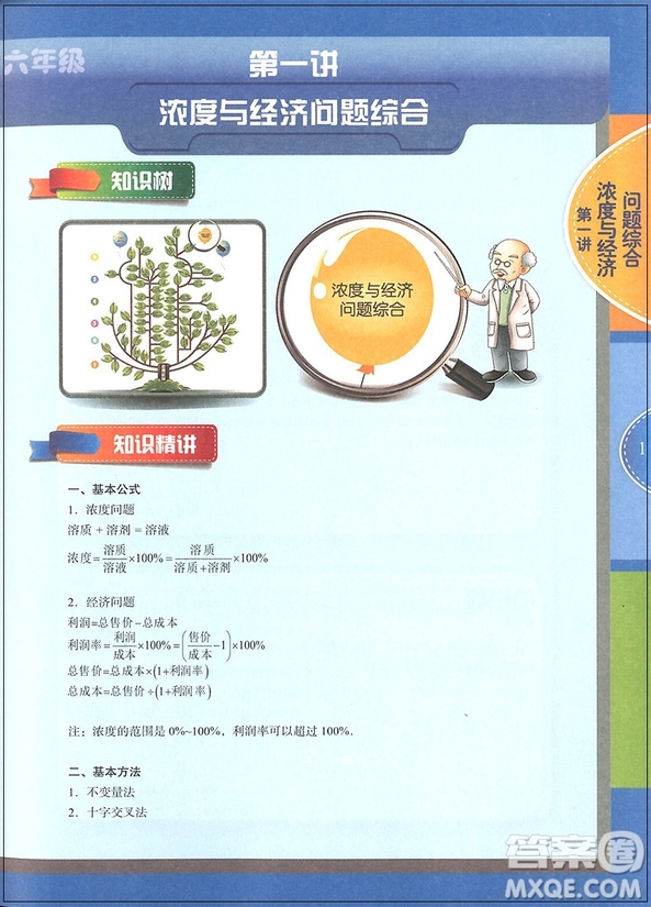 2018年高思學校競賽數(shù)學課本六年級下冊視頻升級版參考答案