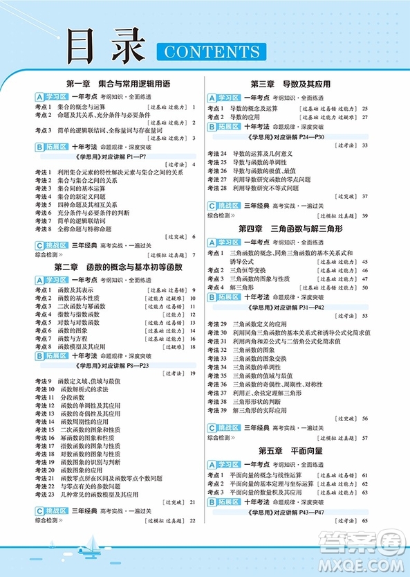 2019一遍過(guò)高考總復(fù)習(xí)文科數(shù)學(xué)參考答案