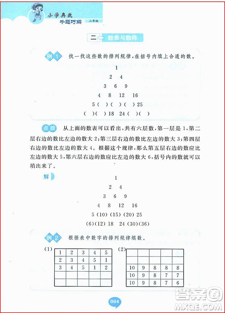 2018年小學(xué)奧數(shù)千題巧解二年級參考答案