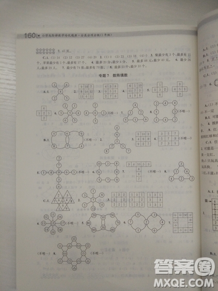 小學生階梯數(shù)學培優(yōu)題典分類分項分級1年級參考答案