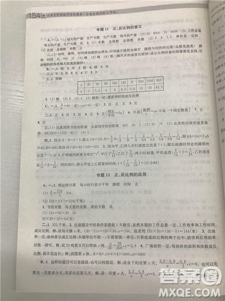 2018年南大輔教小學(xué)生階梯數(shù)學(xué)培優(yōu)題典六年級參考答案
