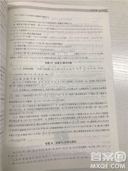 2018年南大輔教小學(xué)生階梯數(shù)學(xué)培優(yōu)題典六年級參考答案
