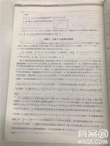 2018年南大輔教小學(xué)生階梯數(shù)學(xué)培優(yōu)題典六年級參考答案