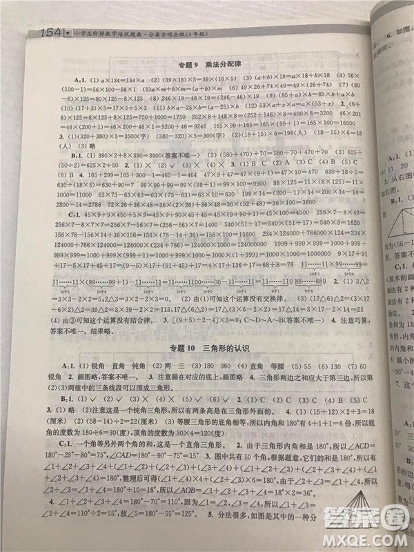 2018年小學(xué)生階梯數(shù)學(xué)培優(yōu)題典四年級參考答案