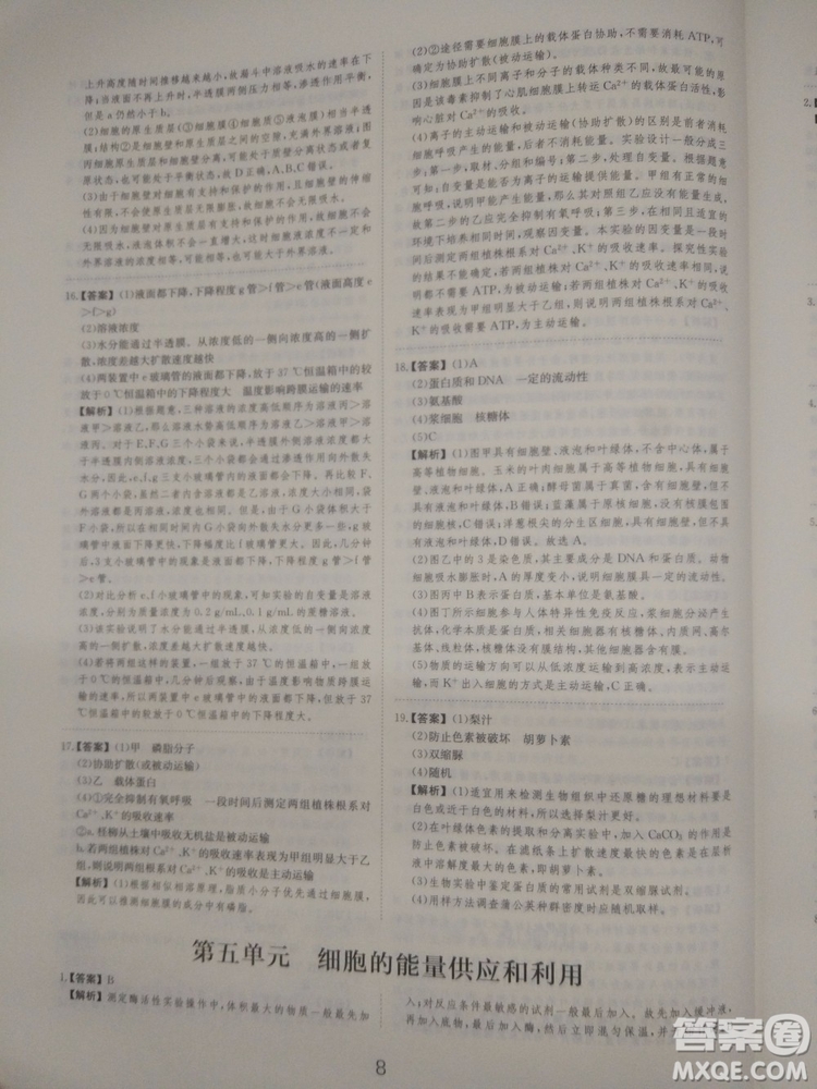 愛學習刷題狗高考生物參考答案