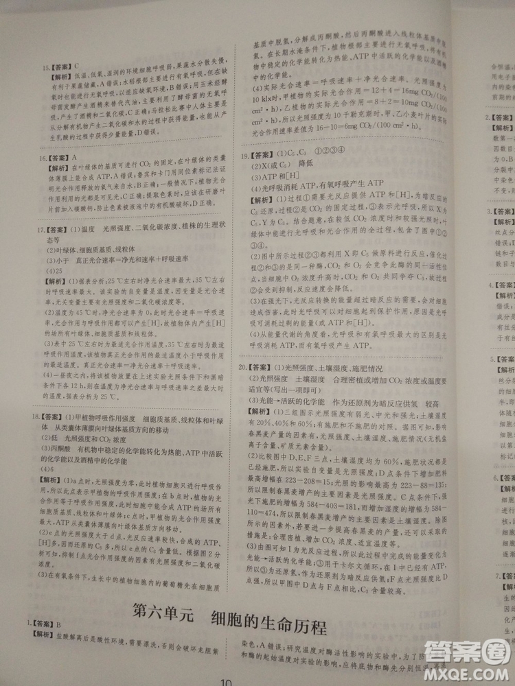 愛學習刷題狗高考生物參考答案