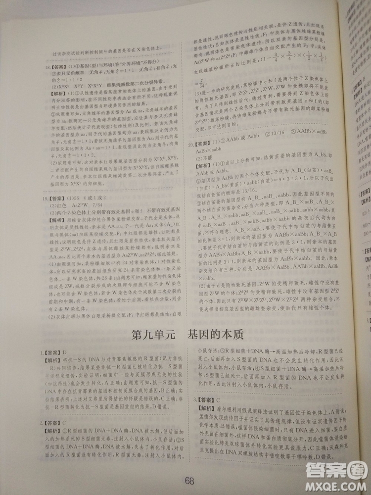 愛學習刷題狗高考生物參考答案