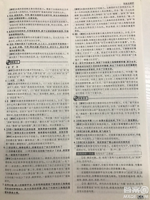2019理想樹67初中自主學習初中必刷題八年級語文上冊參考答案最新