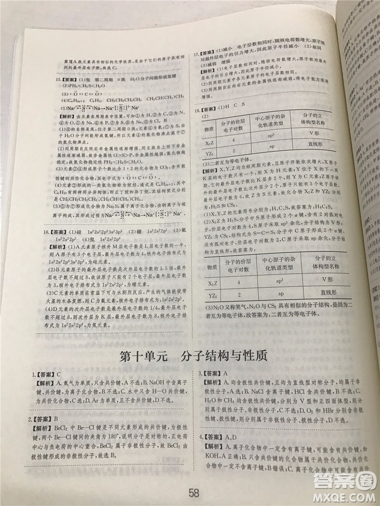 2019年愛學(xué)習(xí)高考化學(xué)刷題狗參考答案
