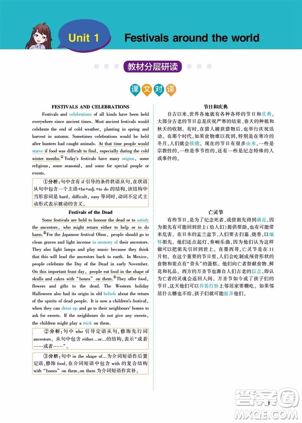 2018新版曲一線(xiàn)同學(xué)教材高中英語(yǔ)人教版必修3RJ參考答案