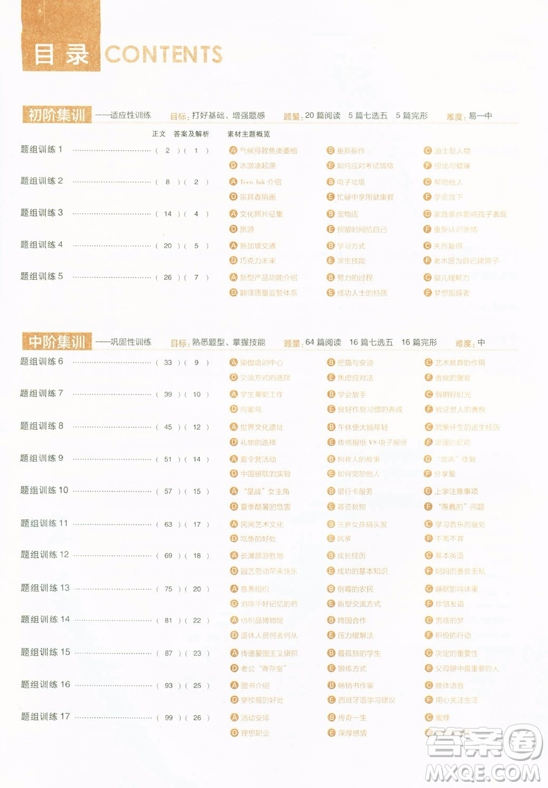 2019新版高中英語進階集訓高一英語完形填空與閱讀理解含七選五答案
