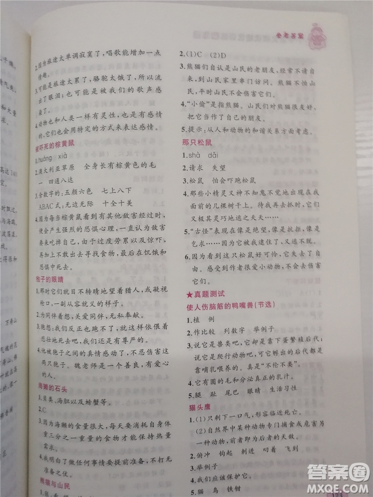 2018年老蔡幫小學語文閱讀績優(yōu)訓練四年級參考答案