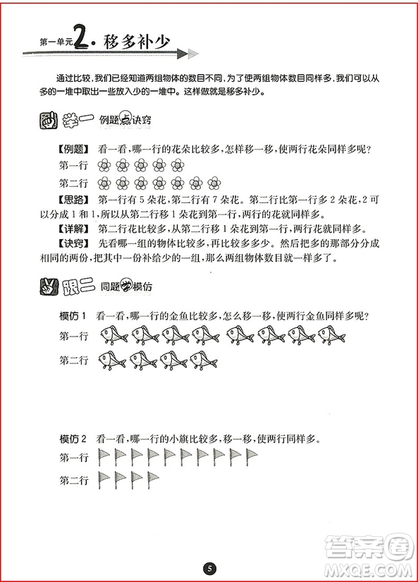 南大教輔小學(xué)生階梯奧數(shù)舉一跟二反三一年級(jí)參考答案