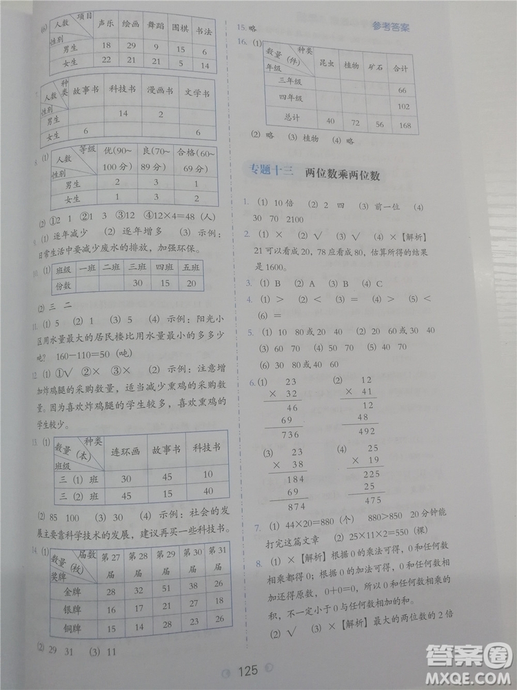 2018年欣鷹圖書(shū)小學(xué)數(shù)學(xué)必做題三年級(jí)參考答案
