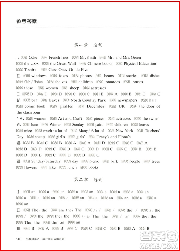 百題大過關小升初英語語言知識運用百題2019修訂版答案