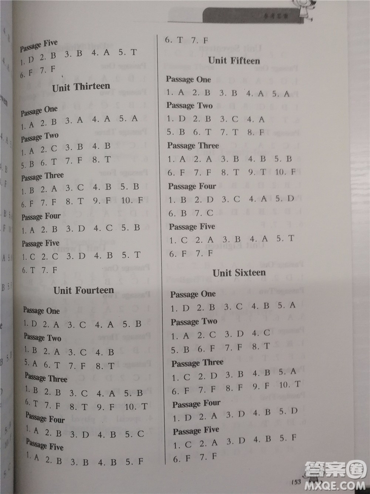 2018年小學(xué)英語新課標(biāo)階梯閱讀訓(xùn)練五年級參考答案