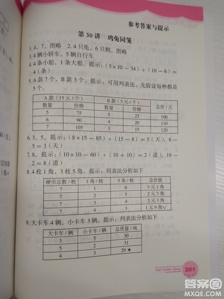 思維拓展32講2018版小學(xué)數(shù)學(xué)二年級(jí)參考答案