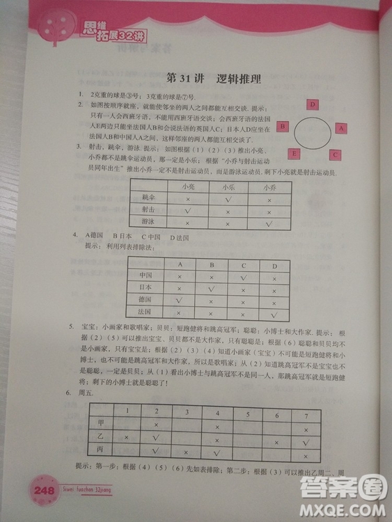 思維拓展32講2018版小學數學四年級參考答案