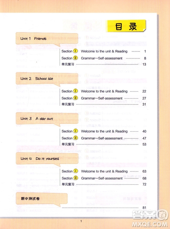 譯林牛津版2018秋王后雄課堂完全解讀英語8八年級(jí)上冊(cè)參考答案