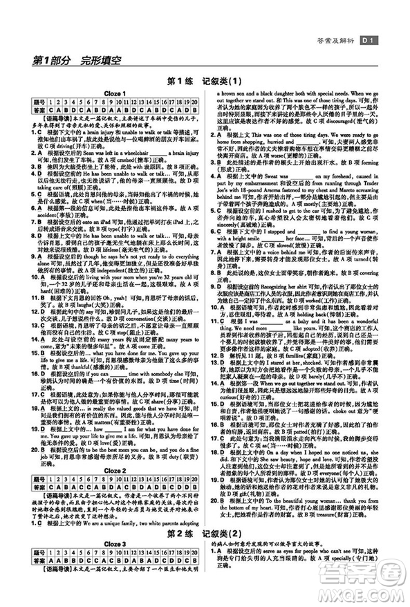 2019高考小題練透英語(yǔ)完形填空閱讀理解67高考理想樹(shù)參考答案