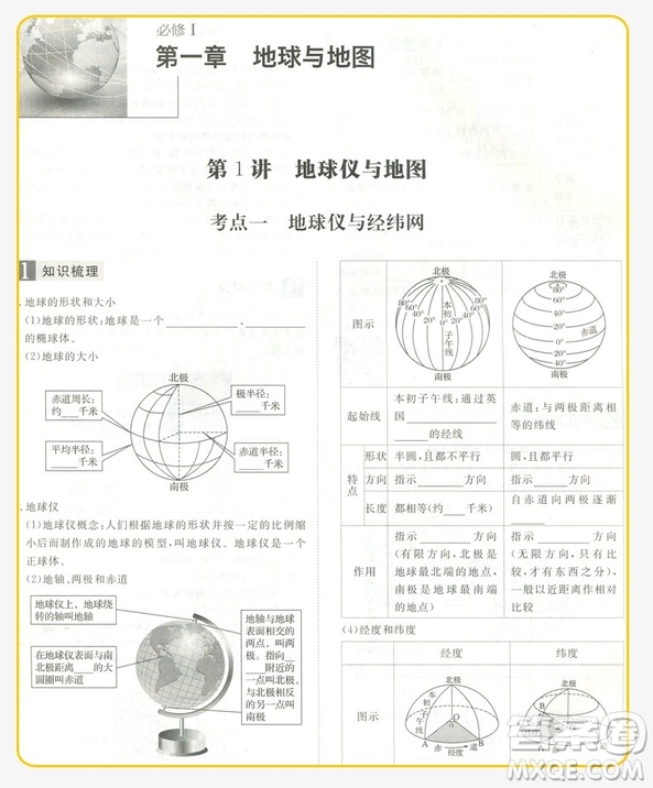 浙江專用2019新版金榜苑步步高選考總復(fù)習(xí)中地理答案