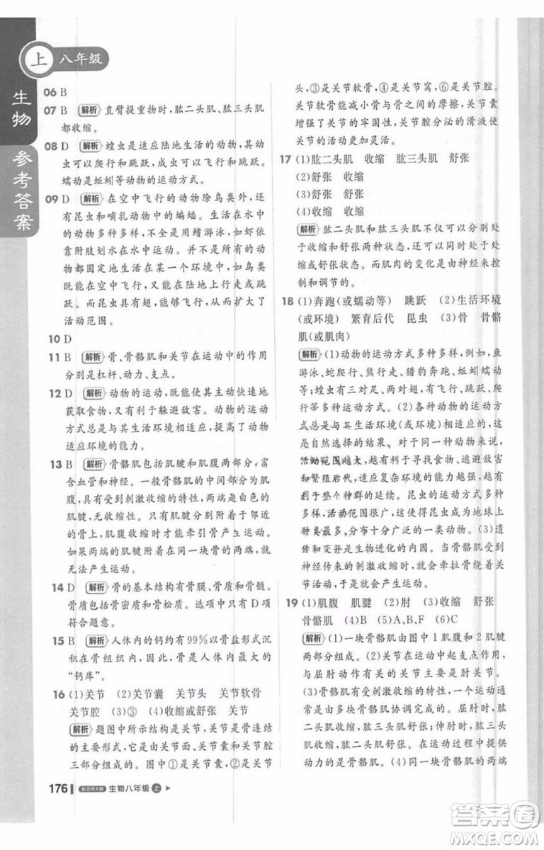 輕巧奪冠課堂直播生物2018八年級上參考答案
