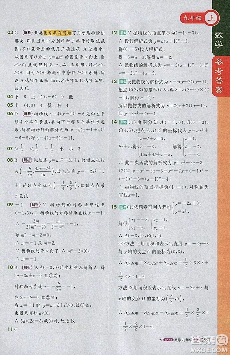 2018人教版1加1輕巧奪冠課堂直播九年級上冊數(shù)學參考答案