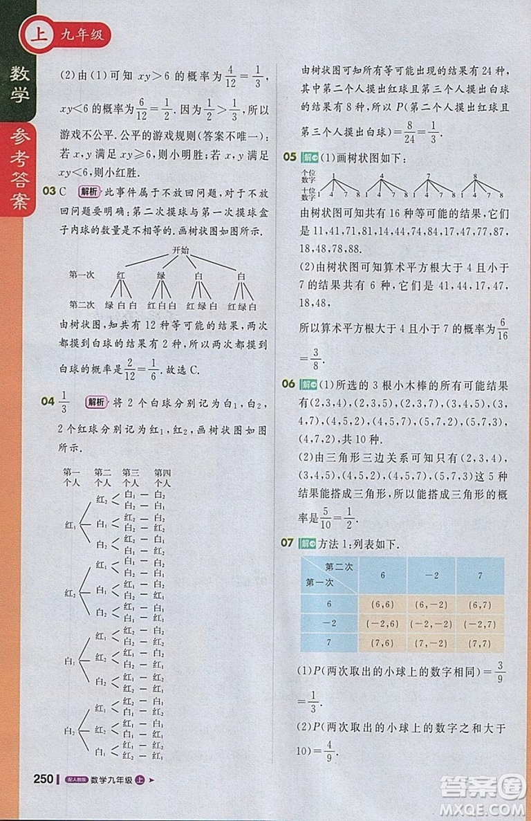 2018人教版1加1輕巧奪冠課堂直播九年級上冊數(shù)學參考答案