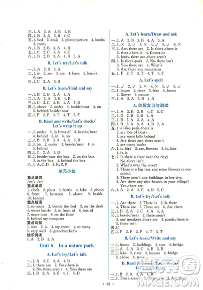 2018版能力培養(yǎng)與測(cè)試五年級(jí)上冊(cè)英語PEP人教版答案