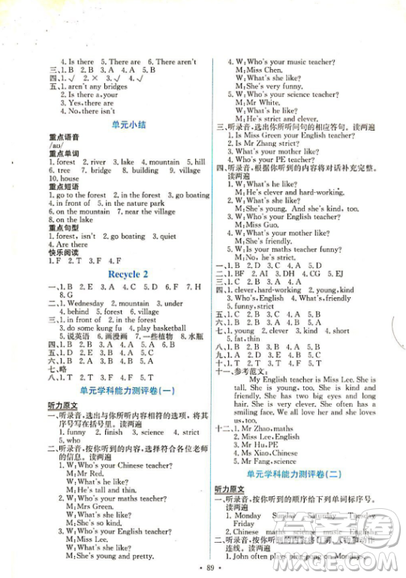 2018版能力培養(yǎng)與測(cè)試五年級(jí)上冊(cè)英語PEP人教版答案