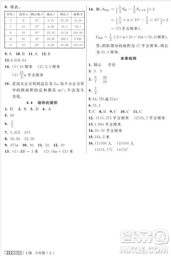 2018年鐘書金牌新教材全解六年級(jí)上數(shù)學(xué)參考答案