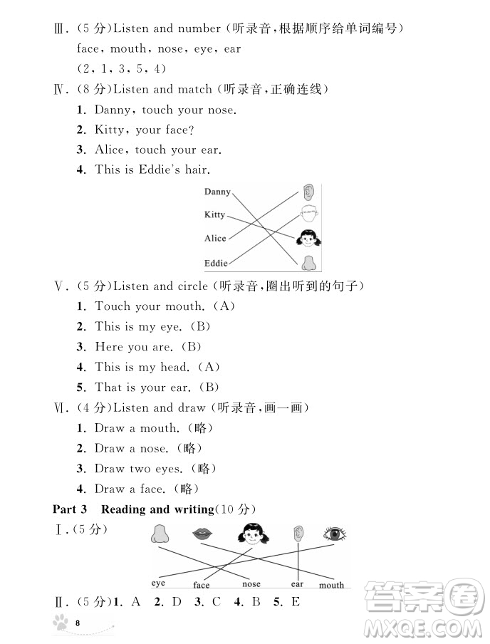 2018年鐘書金牌上海作業(yè)英語N版1年級上參考答案