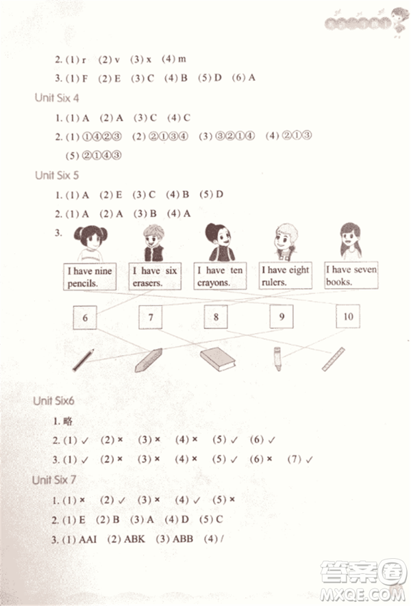 2018每課一練英語人教版三年級(jí)上冊(cè)參考答案
