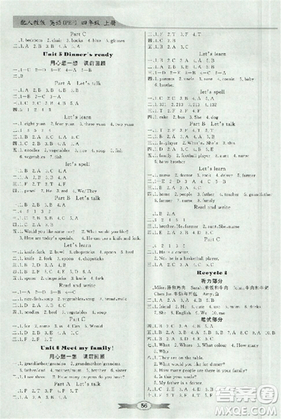 9787540553456人教版2018秋同步導學與優(yōu)化訓練英語四年級上冊PEP版答案