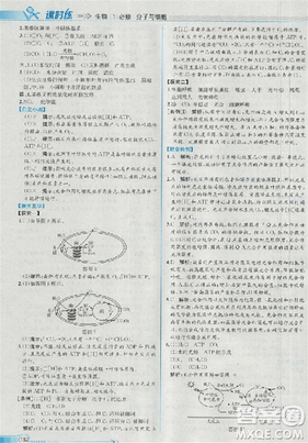 2018新版同步導(dǎo)學(xué)案課時(shí)練生物必修1人教版答案