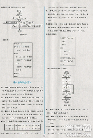 2018版同步導學案課時練數(shù)學必修3人教A版參考答案
