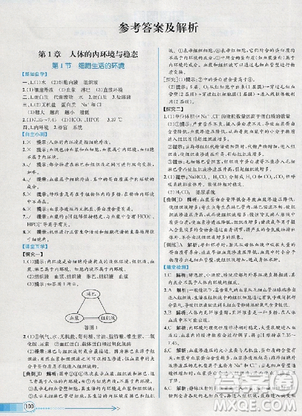 2018人教版同步導學案課時練生物必修3參考答案