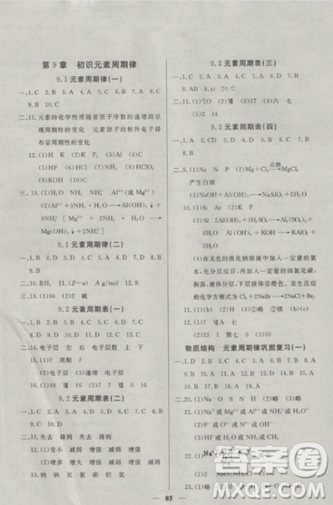 2018鐘書(shū)金牌金牌教練高二化學(xué)上冊(cè)參考答案