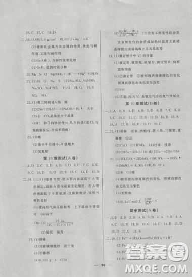 2018鐘書(shū)金牌金牌教練高二化學(xué)上冊(cè)參考答案